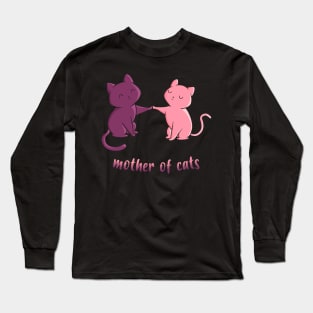 MOTHER OF CATS cute kawaii kitten Long Sleeve T-Shirt